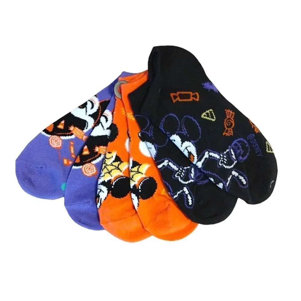 Disney‎ Mickey Minnie Mouse Halloween Themed No Show Socks NWT